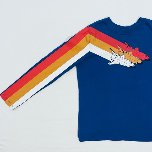Hanna Andersson Tee Boys 10 140 cm Bright Blast Off Space Shuttles Shirt Cotton - Picture 2 of 3